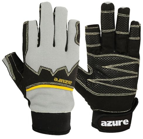 Azure Extreme Grip Sailing Gloves Strong Amara Enforced Palm Breathable Full Finger Boating Gloves | Skiing | Sailing | Boating | Fishing | Canoeing | Kayaking | Riding | Indoor-Outdoor Xlarge