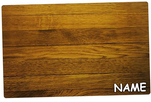 alles-meine.de GmbH 2 Stück Unterlagen - echte Holzoptik/Holzbretter - Holz - Nussbaum - Rotbuche - dunkel braun - inkl. Name - 44 cm * 29 cm - als Platzdeckchen/Tischunter..