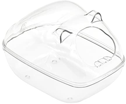 Skyzone Bagno di Sabbia per Criceti, Contenitore per Vasca di Sabbia per Criceti, Scatola di Sabbia per Criceti da Bagno per Piccoli Animali Adatta per Cincillà Gerbillo Criceto (Trasparente)