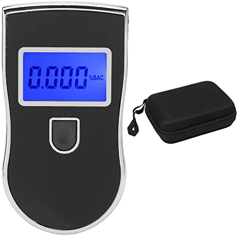 Nikou Détecteur d'alcool Testeur de drogue portable numérique, affichage de rétroéclairage rouge à réponse rapide avec embout buccal 5PCS
