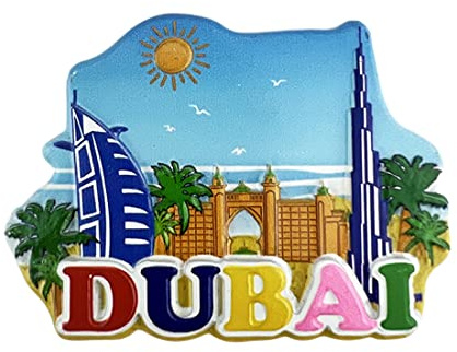 Dubai - Magnete da frigorifero 3D per souvenir, collezione di decorazioni per la casa e la cucina