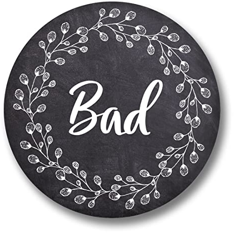 Schild Türschild rund 15cm groß Kreide Vintage Shabby inkl. Klebepunkte verschiedene Schilder zur Auswahl (Bad)