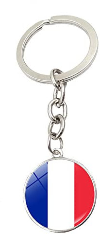 JEDTAKCT Frankreich-Flagge-Anhänger-Schlüsselanhänger – Länderflagge-Schlüsselanhänger, Wm-Flagge-Anhänger, Souvenir, Neuheit, Nationaler Schlüsselanhänger, Ring Für Männer, Frauen, Paare
