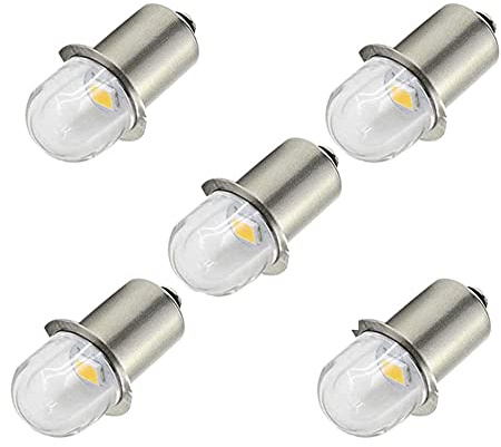 ShuoHui Lot de 5 lampes de poche LED P13.5S - Blanc froid - 3 V - Remplacement pour phare, lampe de poche - Non polaire 6000 K 0,24 W 100 lm (3 V)