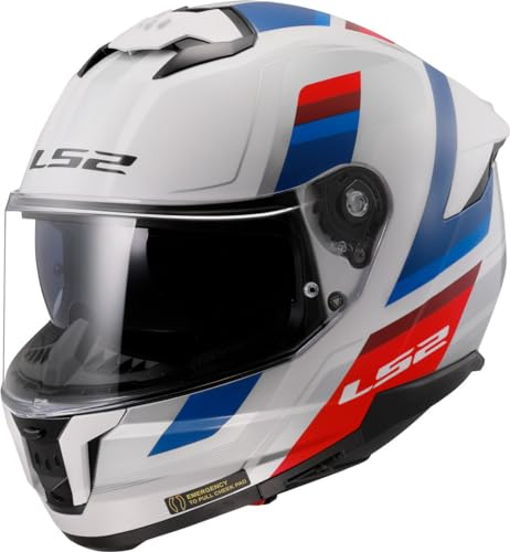 LS2, Casco Moto Integrale STREAM II VINTAGE Gloss White Blue Red, XL