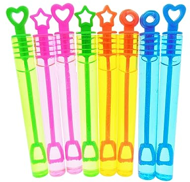 Guangcailun Botella de Burbujas Transparente de Agua y jabón no tóxica, 100 Piezas, para Regalo Divertido y Duradero, Botellas de Burbujas de plástico para aplicación, Vistoso