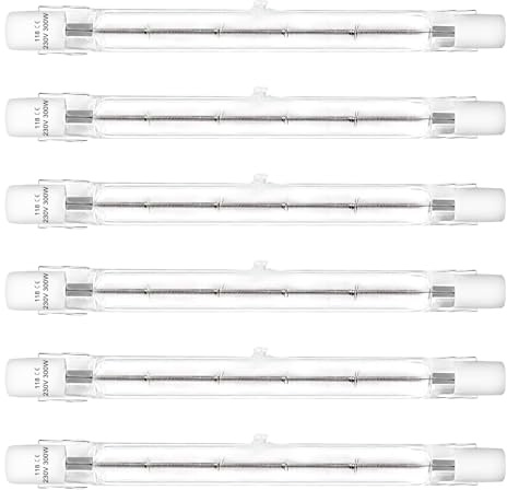 Halogen-Glühbirnen, T3 r7s Halogenbirne 118 mm 300 W, J-Typ T3-Glühbirne, Warmweiß 2700 K, doppelseitige Halogen-Glühbirnen für Arbeit, Sicherheit, Landschaftsbeleuchtung, Stehlampen (6er-Pack)