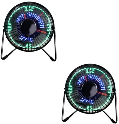 jojofuny 2St Ventilatoren fürs Büro USB-Desktop-Lüfter persönlicher Fan Tischventilatoren intelligente Uhr Büro-Fan herrenuhren Mini- USB-Uhr-Lüfter tragbar Tischlüfter LED reisen
