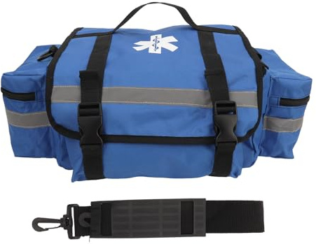 Borsa di Primo Soccorso, Borsa di Emergenza in Tessuto Oxford 600D Tasche Multiple Borsa di Soccorso per Vigili del Fuoco Forniture Mediche con Tracolla per Campeggio Trekking(Blu)