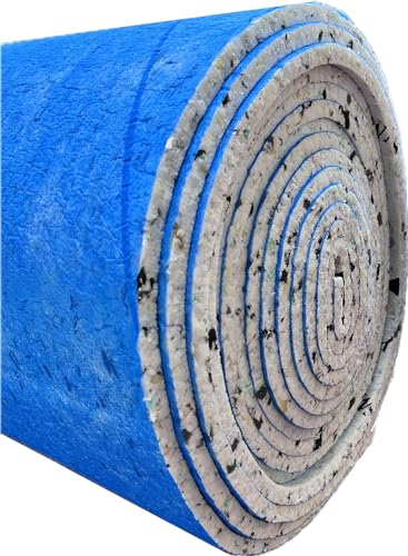 IMPERIAL STUDIOS Carpet Underlay - 5m2 PU Memory Foam, 12mm Thick - Anti-Skid Gripper for Carpets - Soft, Cushioned Underlayments - Heat & Sound Insulation - Blue Color
