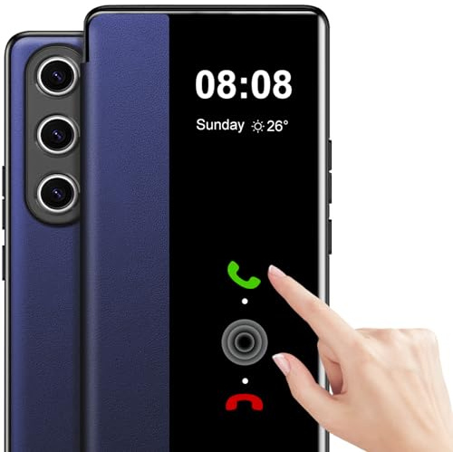 Handyhülle für Samsung Galaxy S24 Ultra Hülle Clear View [Touchscreen View] für Samsung S24 Ultra 5G Hülle Weiche View Flip Leder Stoßfest Schutzhülle Case