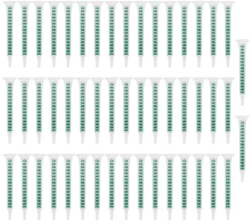 Hsthe Sea 50 Pezzi AB Pistola per Colla Miscelatore statico bicomponente Resina epossidica Tubo di miscelazione Ugelli Siringa