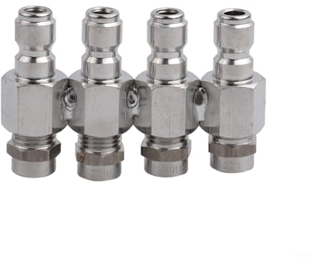 FUBESK Hochdruckreiniger-Düse, Schnellverbindung, weiche Wäsche, 4-Wege-Spitzenhalter, Hochdruckreiniger-Düsen-Set, 1/4-Zoll-Schnellstopfen für allgemeine Wasserrohrreinigung