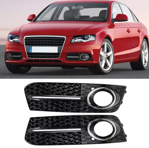 TTCR-II 2 PCS Kompatibel mit Audi A4 B8 8K Nebelscheinwerfer Blende 2009-2011 Nebelscheinwerfer Gitter Links+Rechts A4 B8 8K Nebelscheinwerfergrill 8KD807681/8KD807682 Nebelscheinwerferrahmen