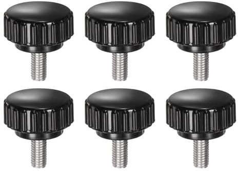 QUARKZMAN 6 Stück Rändelschraube mit Gewinde M5 x 16mm x 22mm Rundkopfschraube Edelstahl 304 Rundgriffbolzen Klemmknöpfe 22mm Handknöpfe Daumenschrauben Spannschraube für Industrie Maschine