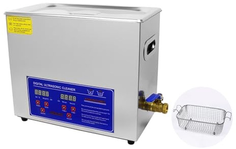 Ultraschallreiniger, 40 kHz, Ultraschallreiniger, Edelstahl, Behälter mit Heizung, Zeit und Temperatur, verstellbar, Gerät für Schmuck, Brillen, Uhren, Halsketten, Zahnärzte (3 l)