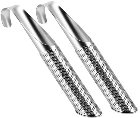 Passoire à infuseur à thé, passoire à thé pour thé en vrac,Filtre à thé en forme de tuyau | Passoires à thé en acier inoxydable de qualité alimentaire, bâton avec crochet pour feuilles de thé en vrac,