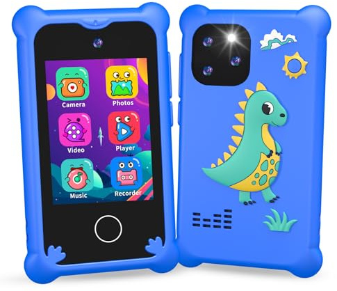 Kinder Handy, Dinosaurier Weihnachten Geburtstag Geschenke für Jungen Alter 3-12, Kinderkamera im Smartphone-Format mit Touchscreen, Selfie, Kinderhandy für Geburtstagsgeschenk Weihnachten Spielzeug