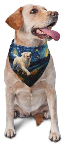 Hundehalstuch, Vintage-Sternenhimmel, Labrador, Dreieck-Lätzchen, Hundetaschentuch, niedliches Hundezubehör, Hundehalstücher