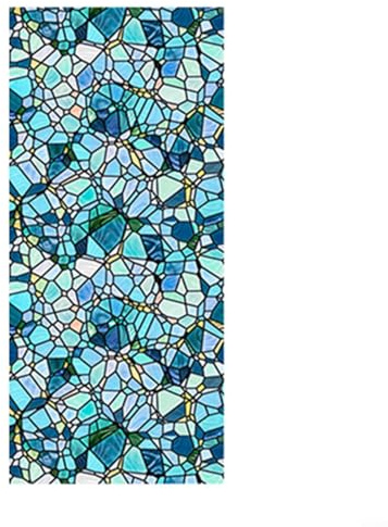Alanmoship Decorative Static Cling Window Film Stained Glass Effect Privacy Screen Casement Door Sticker Removable Self-Adhesive Vinyl Art Home Decor 45X100cm