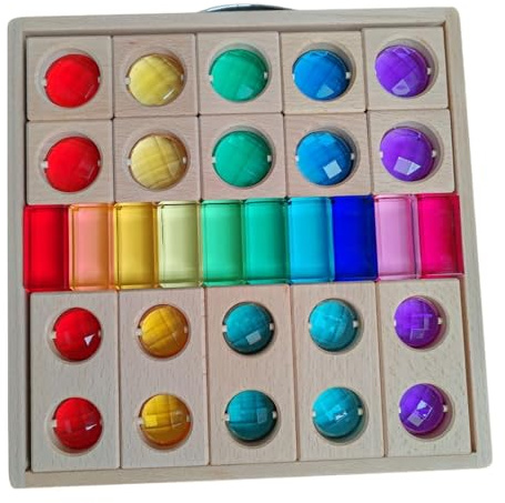 Ronyme Regenbogen-Bauwürfel, Stapelspielzeug für Kinder ab 2 Jahr | Kristall-Regenbogen-Staplerblöcke, GEM-Würfel Bausteine, Sortierspielzeug & Motorikspielzeug, Geschenk für Jungen Mädchen