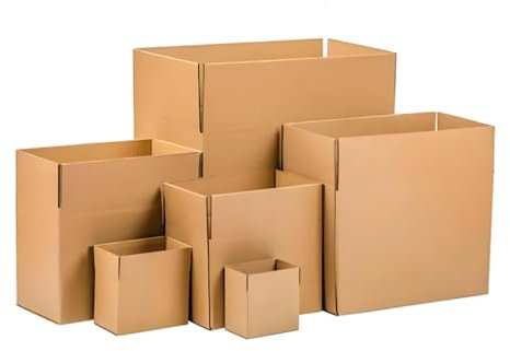 YIJIA | 12 Cajas de Cartón | Cajas Multiusos, Mudanza, Embalaje, Almacenaje | Color MARRÓN (Tamaño 30x20x15CM)