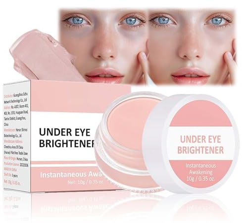 2-in-1 Full Coverage Under Eye Brightener and Concealer - Long Lasting Correcting Pink Cream for Dark Circles and Spots - Highlighter and Foundation