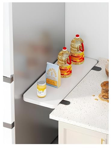 Schwebende, zusammenklappbare Schreibtischverlängerung für Computer, weiß, 40 x 20 cm, faltbar, Küchentisch, Schreibtischverlängerung für Büro, Arm und Ellenbogenstütze, Ständer