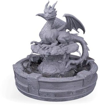 Drachen Tischbrunnen „Wachender Hüter“ – 3D-Dekobrunnen in verschiedenen Farben mit toller Wasserzirkulation