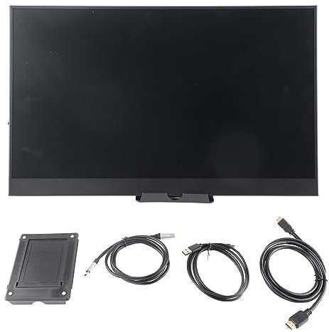 PODSJD Monitor portatile 17 3 pollici 1600x900 HDR con doppi altoparlanti ingressi Type C e Mini HDMI supporto integrato per PC tablet smartphone business e viaggi