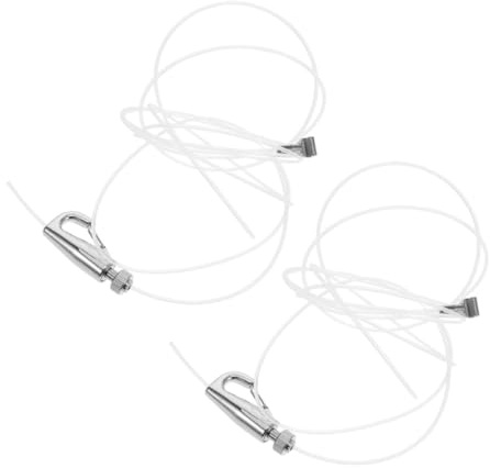 STOBAZA Kit Suspendre Pour Tableaux Corde En Nylon Réglable 2 M, Crochets En Acier Inoxydable, Fil Métallique Robuste Pour Tableau, Système D’accrochage Mural De Galerie, Atelier Et Exposition
