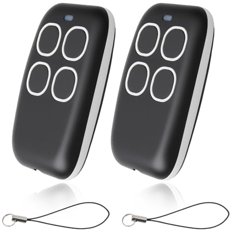 2PCS Télécommande Universelle Portail Garage de 280–868 MHz Universel 4 en 1 Multifréquence Porte Garage Rolling Code Telecommande Compatible avec Came TOP432EE/ EV/NA, Pile CR2032 Incluse