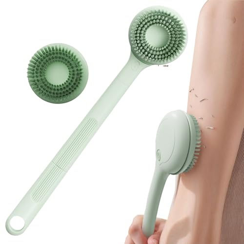 Spazzola Elettrica per la Schiena - Spazzola Rotante a 2 Velocità, per il Corpo Ricaricabile con Manico Lungo,Per Donne Massaggio Bagno Pulizia Della Pelle Piede Viso