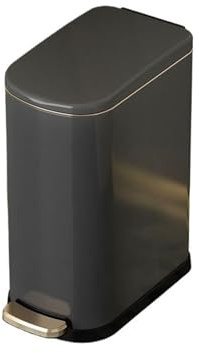 Xumh2024-3 Poubelle de Cuisine Poubelle en Acier Inoxydable avec Couvercle, pédale, Seau Amovible for espaces restreints, Bureau(Noir)