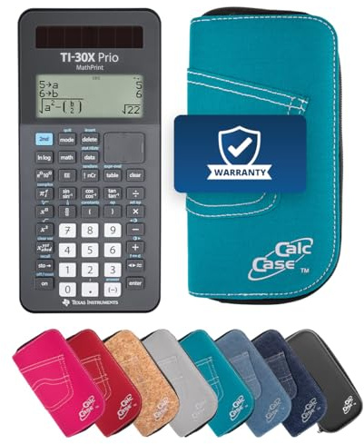 Texas Instruments TI-30X Prio MathPrint – wissenschaftlicher Taschenrechner, Abitur 2030 IQB zugelassen, inkl. Schutztasche Türkis