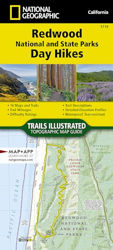 Redwood National and State Parks Day Hikes Map | National Geographic Topographic Map Guide 1719 | 28 Hiking Trails | Waterproof & Tear-Resistant | ... Redwoods Trail Map: Trails Illustrated