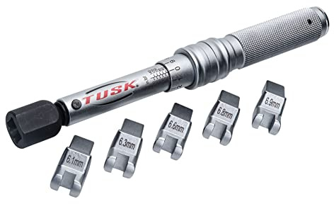 TUSK Spoke Torque Wrench Kit – Adjustable 30–150 in‑lb Torque Wrench + 5 Drop‑Forged Heads (6.1–6.9 mm) in Case – Calibrated ±2% for Motorcycle & Bicycle Spoke Tension Compatible with KTM Husqvarna