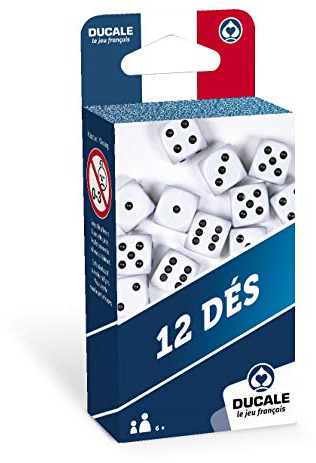 Set med 12 tärningar 18 mm - tärningsspel - resespel