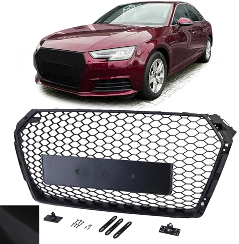 Sport Kühlergrill ohne Emblem Wabendesign Schwarz Matt für Audi A4 B9 8W 2015-19