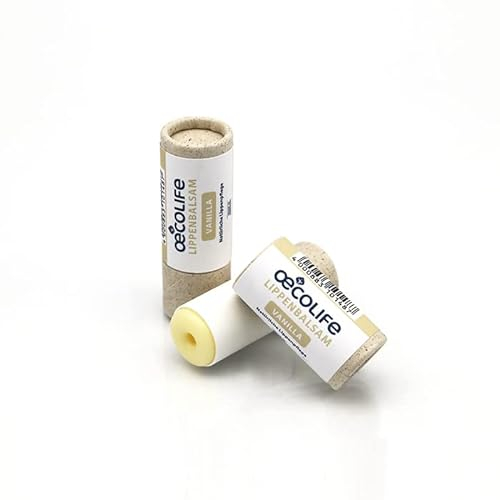 œcolife Lippenbalsam Vanilla 10g, Lippenstift mit Sheabutter, gegen trockene & rissige Lippen, Lippenpflegestift aus natürlichen Zutaten, vegan, ohne Palm & Mineralöl