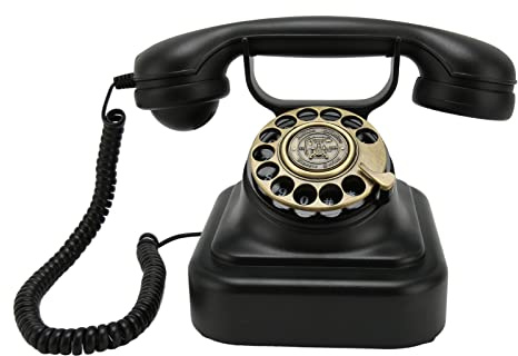 Antikes Telefon mit Wählscheibe, Festnetztelefon aus Zinklegierung, Dekoratives Retro-Telefon, Altmodisches Schnurgebundenes Telefon für Wohnkultur, Bronze