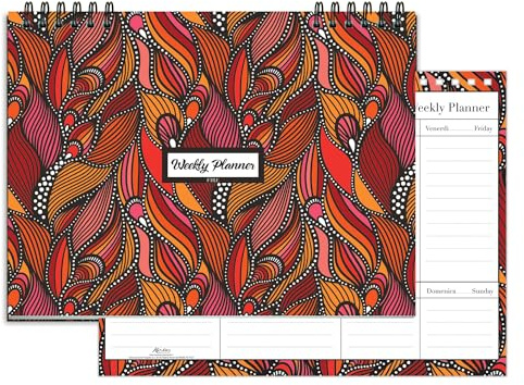 Planning Settimanale da Tavolo, Formato 21x29,7cm, Calendario Weekly Planner per L'ufficio, la Scuola o Familiare, Realizzato in Carta di Alta Qualità da 90gr/m2, Made in Italy.