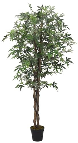 vidaXL Arce Artificial, Planta Falsa con 672 Hojas, Árbol de Imitación, Decoración para Recibidor Salón Oficina Exterior, Verde 180 cm