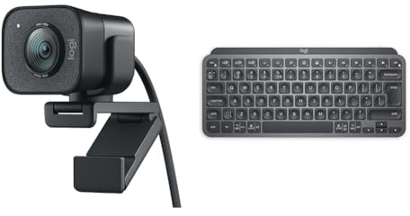 Logitech StreamCam – Live Streaming Webcam for Youtube and Twitch & MX Keys Mini Minimalist Wireless Illuminated Keyboard, Compact, Bluetooth