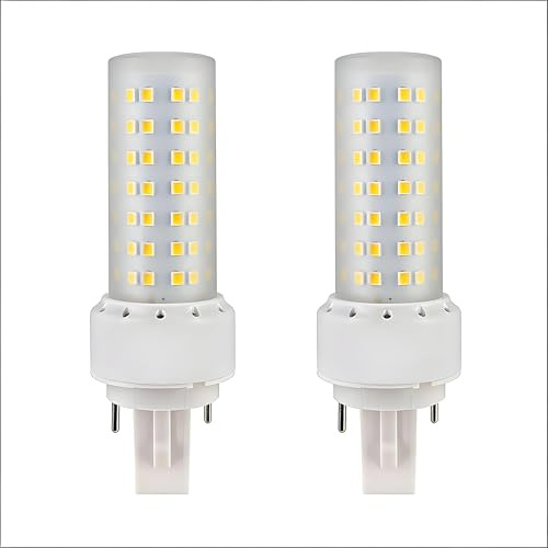 YinzPlus G24D-1 G24D-2 G24D-3 LED Bombilla 4,09 pulgadas 10 Watt Caliente Blanco 3000K Ra 90 1000 Lúmenes Enchufar 2 Clavija PLC Lámpara LED Bombilla Compacta G24 LED Tubo Luz 2 Pcs