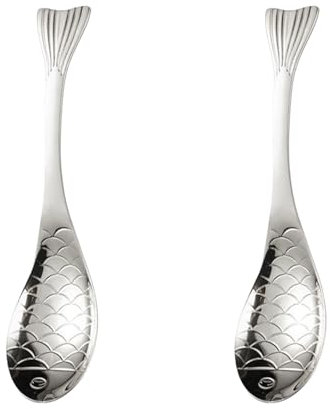 2 cucchiai da pesce, cucchiai da zuppa, posate in acciaio inox, cucchiaio da zucchero, manico comodo, cucchiaio da dessert, forniture da cucina per mescolare bevande mescolando