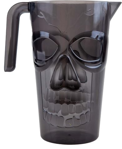 VFM - Halloween Skull Jug, Halloween Accessories, Scary Decorations, Spooky Dinner Party, Novelty Jug, Black
