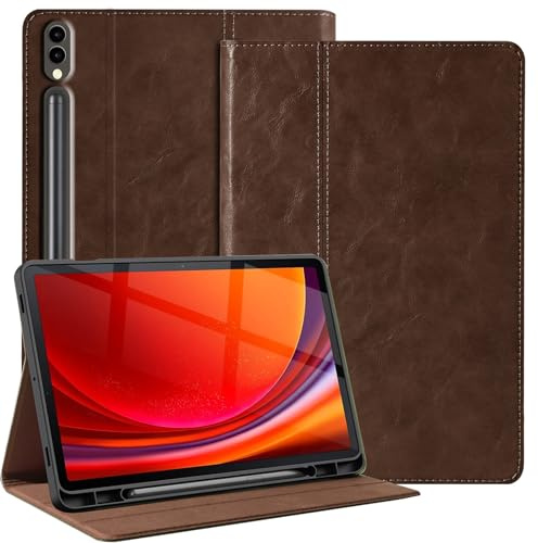 NANRUIL Custodia per Samsung Galaxy Tab S8 Ultra/S9 Ultra/S10 Ultra 14,6 | Custodia in vera pelle, per S8/S9/S10 Ultra 14,6 pollici 2022/2023/2024, con supporto per S Pen e auto Wake/Sleep