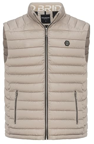Redbridge Gilet matelassé avec fermeture éclair et col montant, beige, M