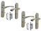 Satin Nickel Twist Door Handle Set – Interior Latch Lever on Long Backplate – in 1 or 2 Pairs, Optional Sash Lock (2 Pair of Bathroom Handles + Bathroom SASH Lock)